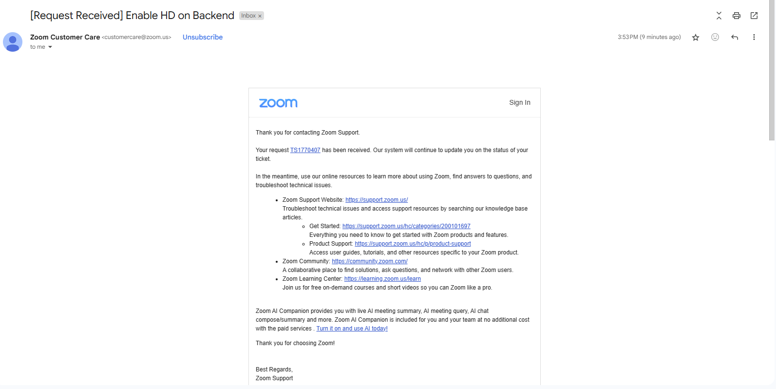 HD activation confirmation